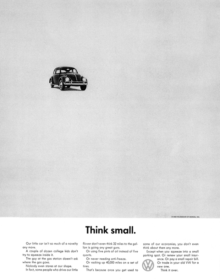 La famosa campaña Think Small de Volkswagen